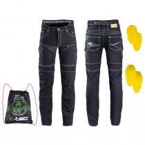 Pánské moto jeansy W-TEC Aredator EVO, černá, 46