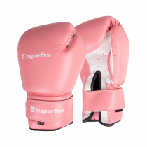 Boxerské rukavice inSPORTline Ravna, růžovo-bílá, 4oz