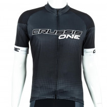 Cyklistický dres s krátkým rukávem Crussis ONE CSW-058, černá/bílá, M